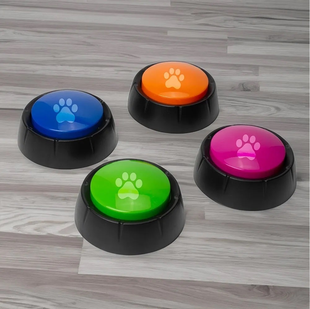 4 Recordable Dog Buttons Talking Button Set