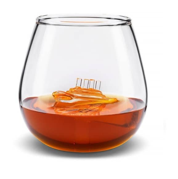 Ship in a glass whisky glass