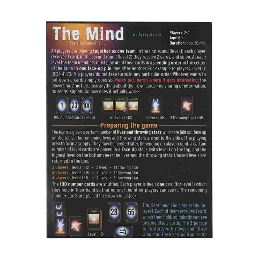 Multiplayer Board Games The Mind English Edition Cards Game Family
