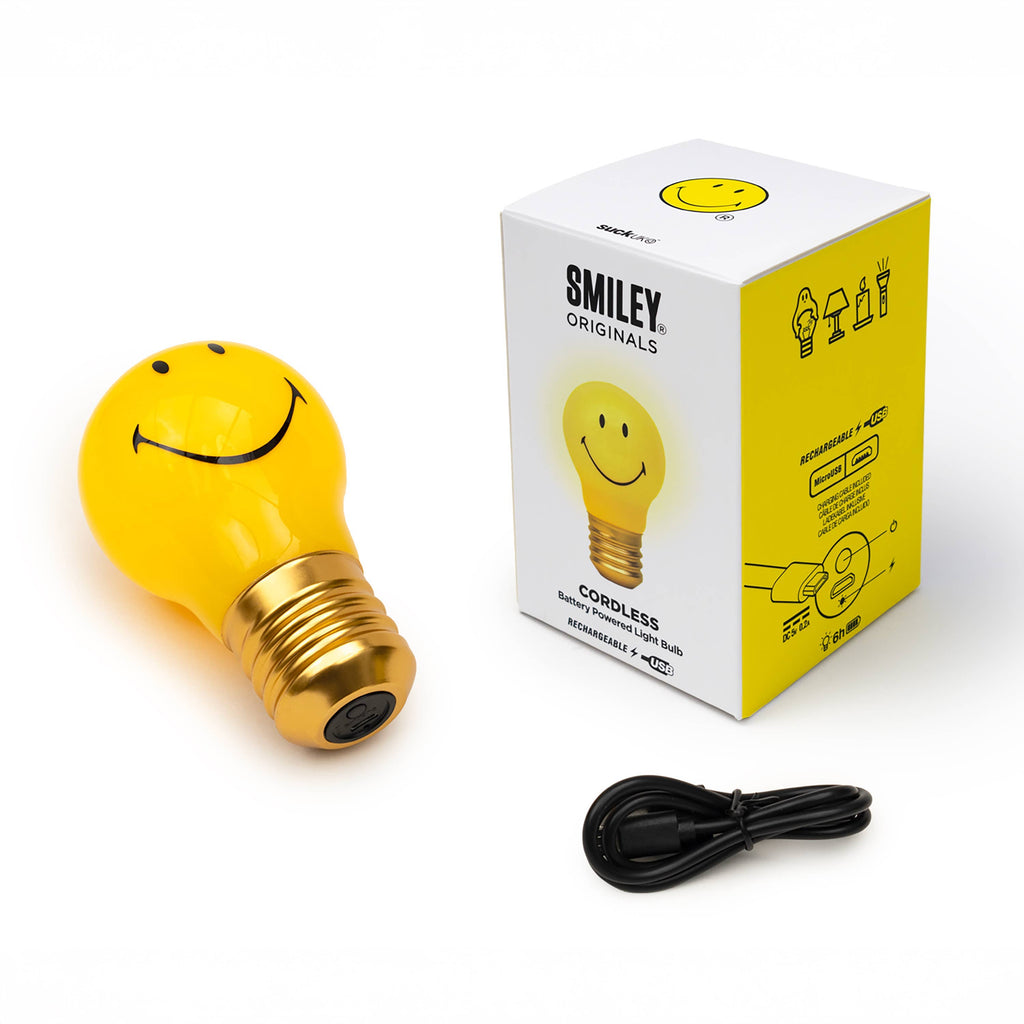 Smiley Cordless Lightbulb - Rechargeable light with a smile