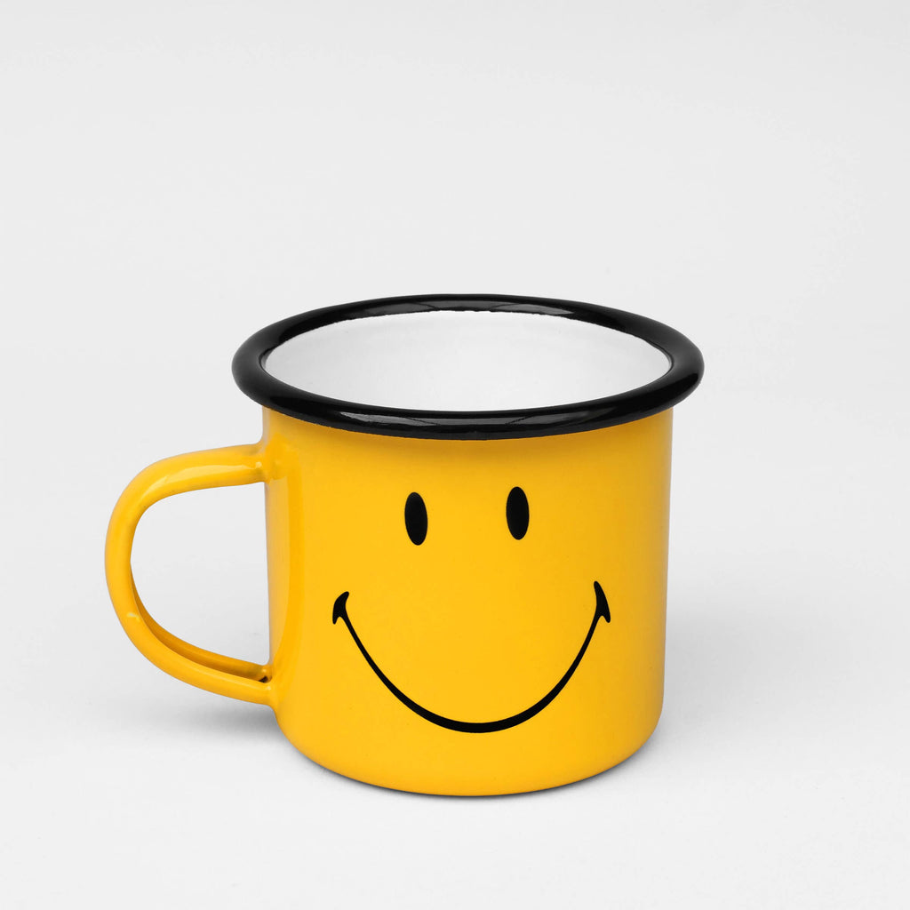 Smiley Enamel Mug - Enamelware for the happy camper