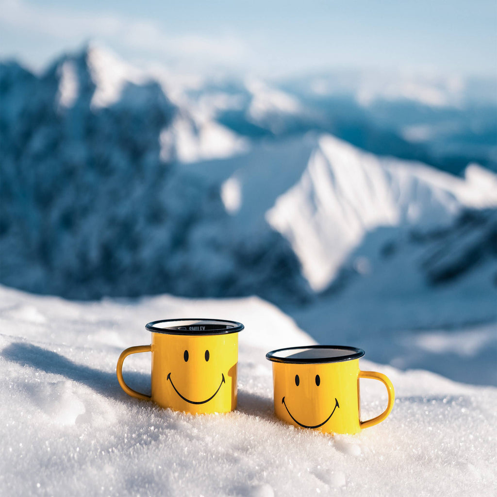 Smiley Enamel Mug - Enamelware for the happy camper