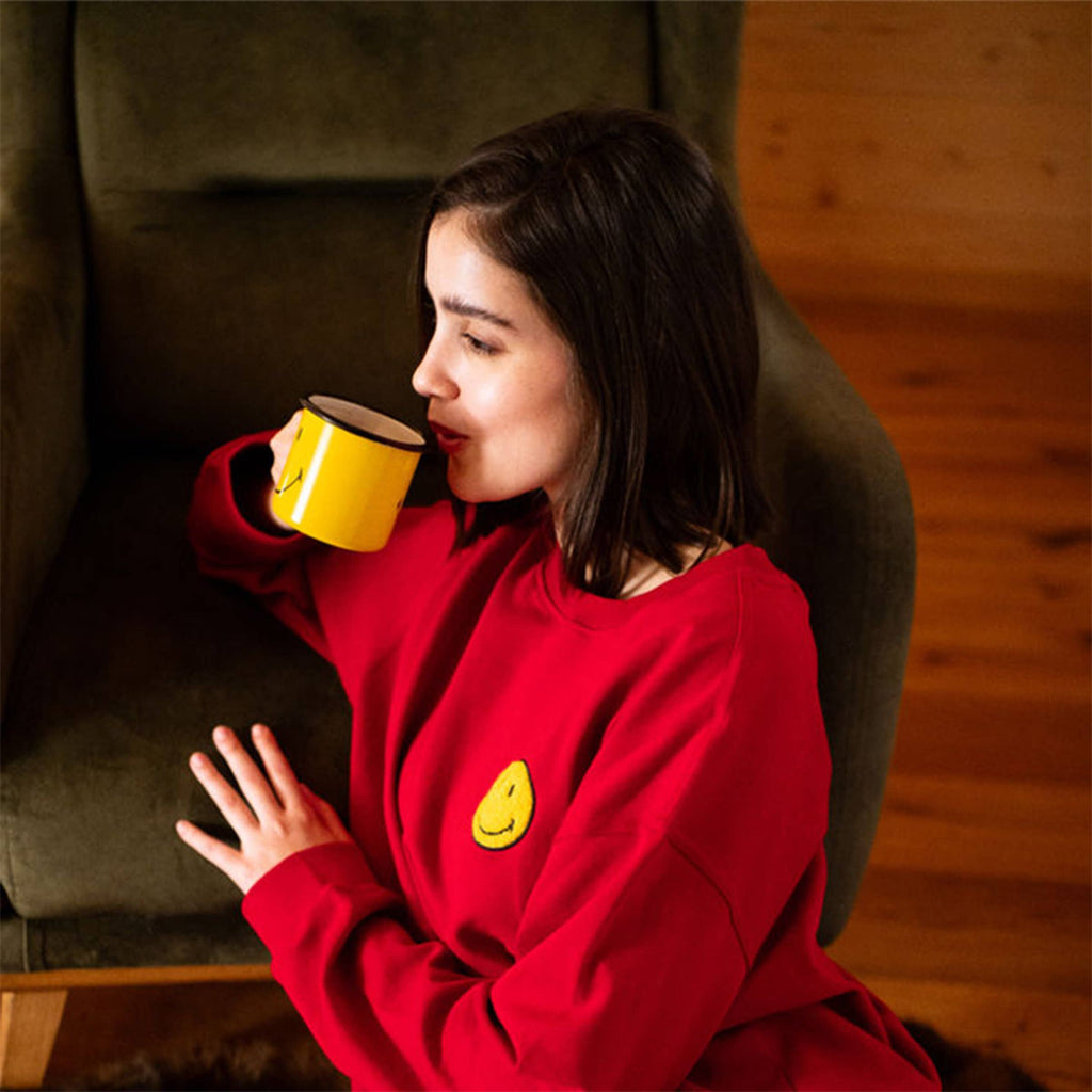 Smiley Enamel Mug - Enamelware for the happy camper