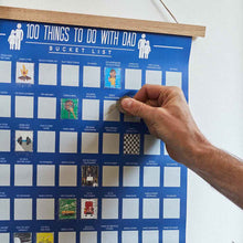 Bucket List 100 Things To Do With Dad Scratch Off Poster Checklist Activity Gift