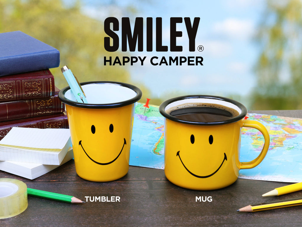 Smiley Enamel Mug - Enamelware for the happy camper