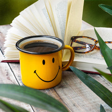 Smiley Enamel Mug - Enamelware for the happy camper