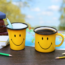 Smiley Enamel Mug - Enamelware for the happy camper