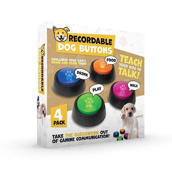 4 Recordable Dog Buttons Talking Button Set