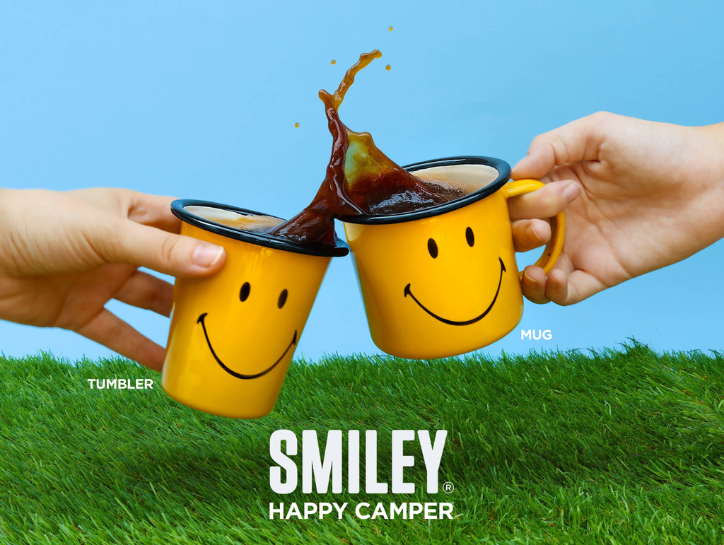 Smiley Enamel Mug - Enamelware for the happy camper