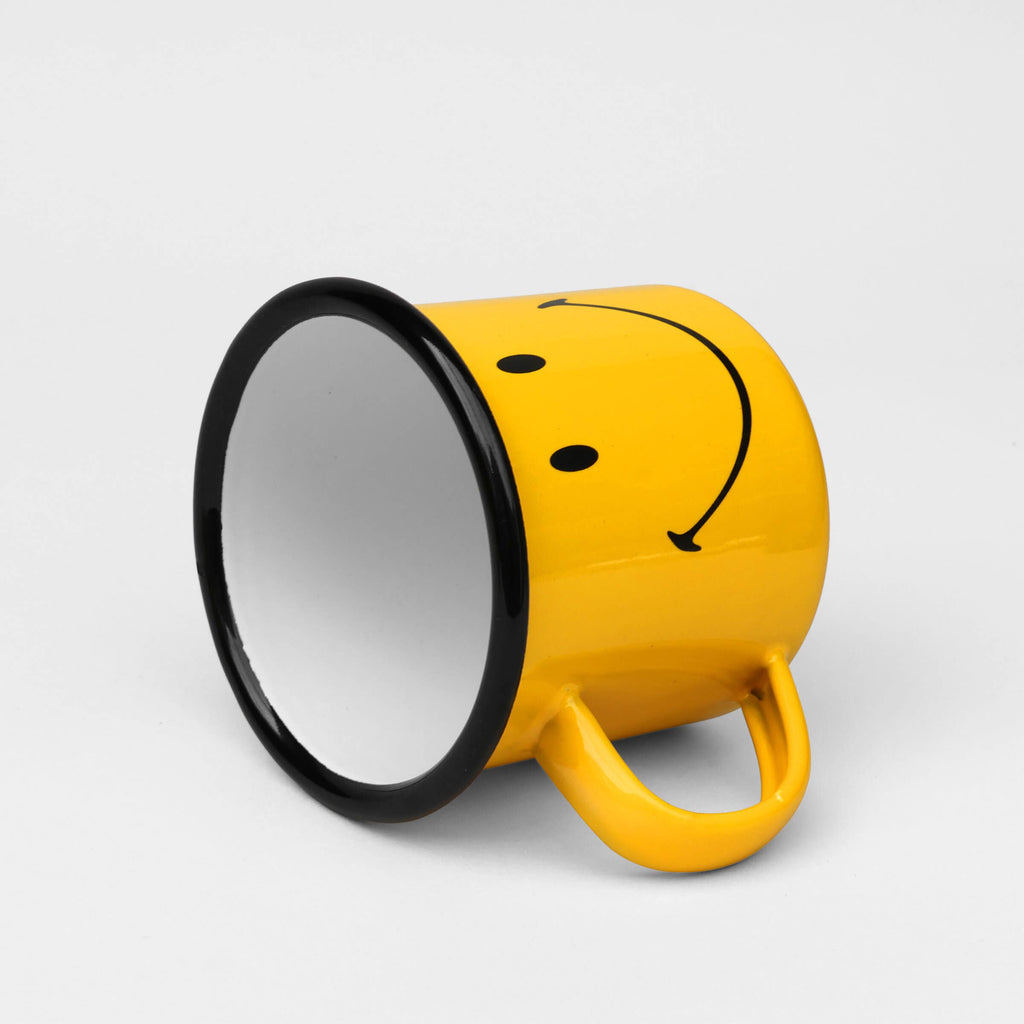 Smiley Enamel Mug - Enamelware for the happy camper