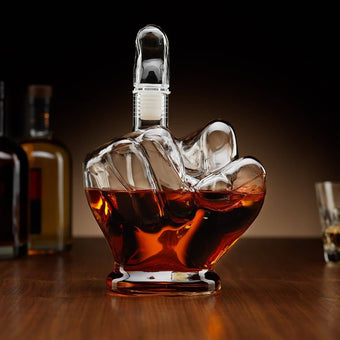 Middle Finger 1L Wine Liquor Whiskey Scotch Glass Decanter Bar Gift