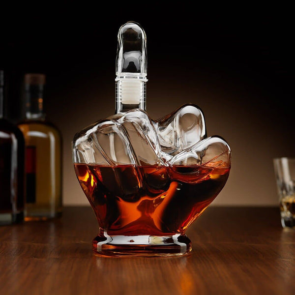 Middle Finger 1L Wine Liquor Whiskey Scotch Glass Decanter Bar Gift