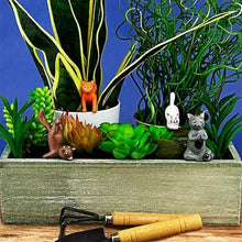 Mini Yoga Cat Plant Markers Planter Garden Decoration
