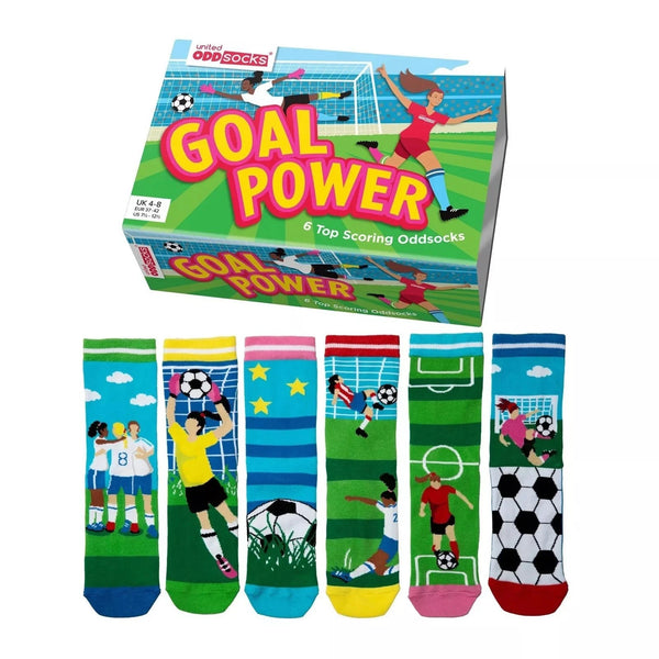 United Oddsocks Goal Power Box Of 6 Colourful Cotton Socks Womens