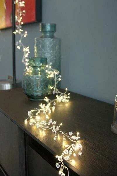 Crystal Cluster 100 LED Indoor Light Battery Powered Chain