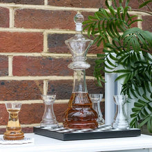 Whiskey Chess Decanter Set with Four Rook Glasses & Board Unique Gift for Men