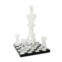 Whiskey Chess Decanter Set with Four Rook Glasses & Board Unique Gift for Men