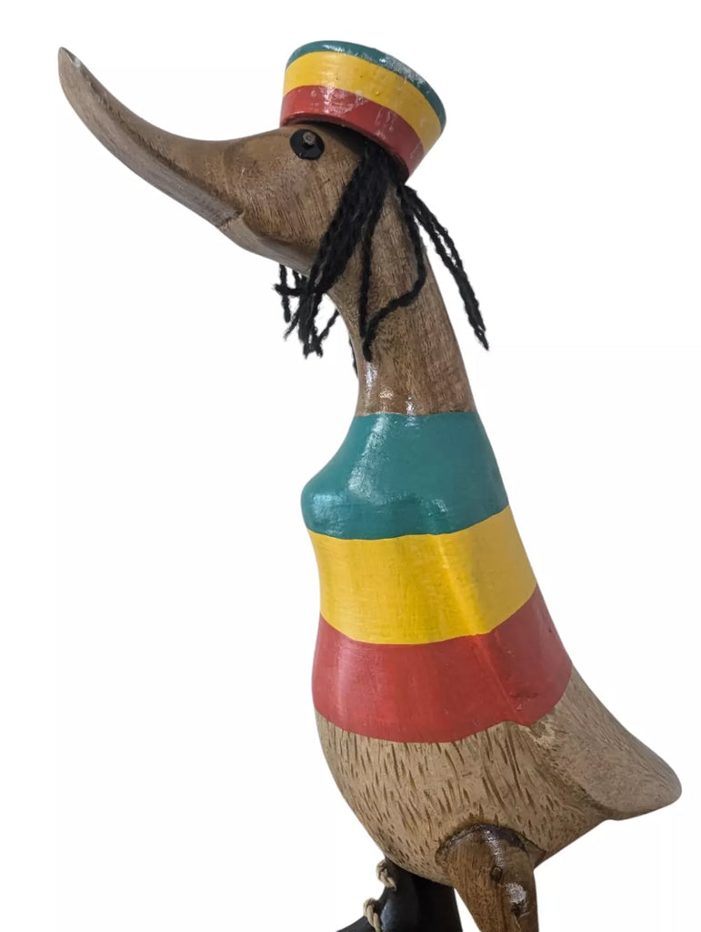 Fair trade Bamboo Duck Rastafarian Wooden Duck
