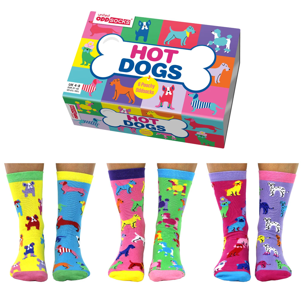 UNITED ODDSOCKS HOT DOG SIX DOG ODD SOCKS FOR LADIES