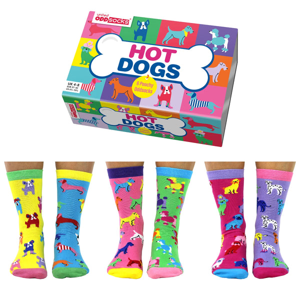 UNITED ODDSOCKS HOT DOG SIX DOG ODD SOCKS FOR LADIES