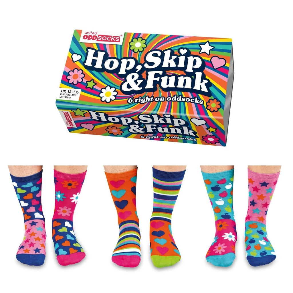 United Oddsocks Hop Skip & Funk Fun Pattern Odd Socks Girls