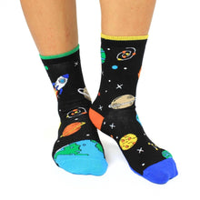 Childrens Socks Oddsock Black Astronaut Outer Space Mismatch