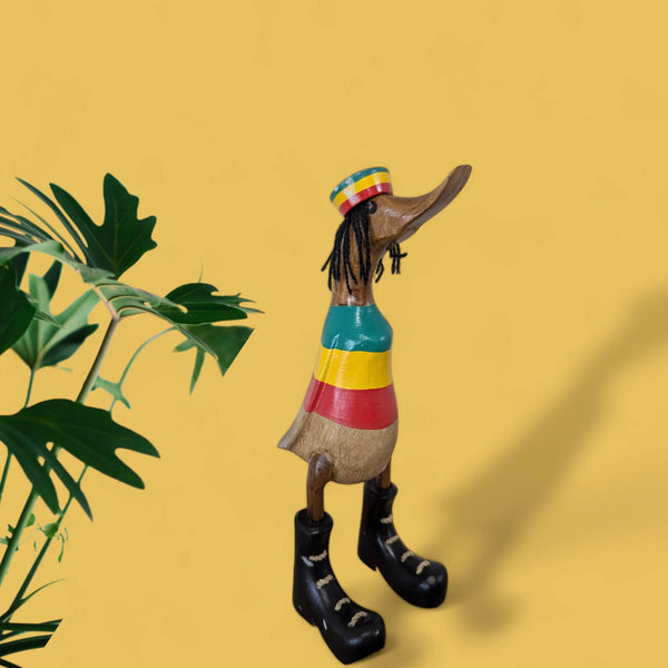 Fair trade Bamboo Duck Rastafarian Wooden Duck