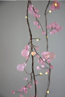 Matt Crystal Blossom Pink Indoor Light Chain With Batteries