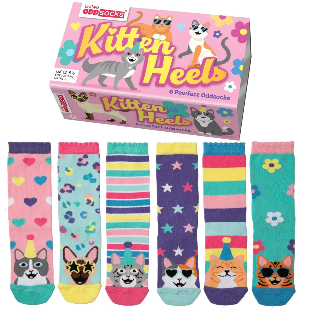 Kids Socks Kitten Heel Box OddSocks Single Cotton