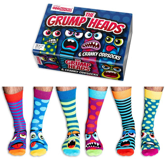 United ODDSOCKS Grump Heads Six Funky Face Odd Socks Men's