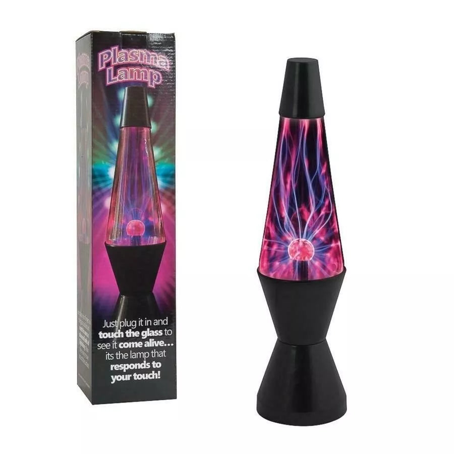 Glowing 14.5" Glass Plasma Lamp Lightning