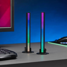 Twin Pack Sound Reactive LED Light Bars 18cm Tall Gamer Gadget Light Party USB