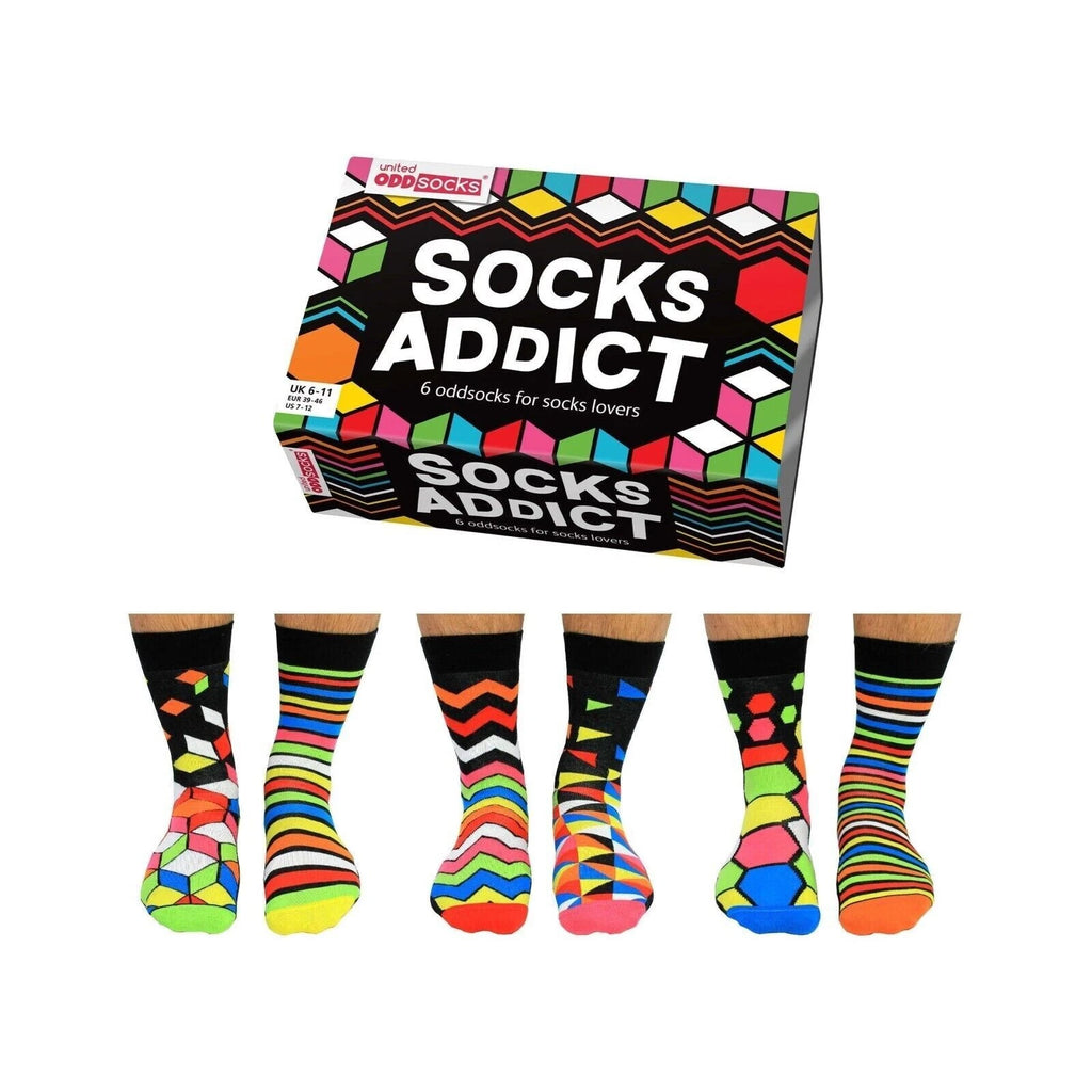 United Oddsocks Socks Addict Novelty Socks  for Men