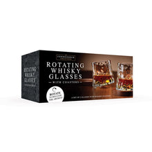 Rotating Whiskey Spinning Glasses with Coasters