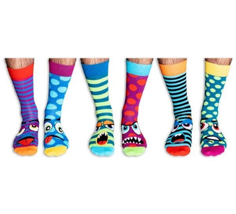 United ODDSOCKS Grump Heads Six Funky Face Odd Socks Men's