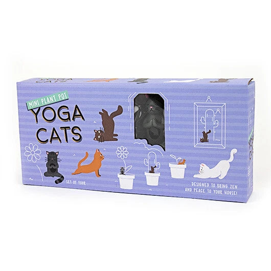 Mini Yoga Cat Plant Markers Planter Garden Decoration