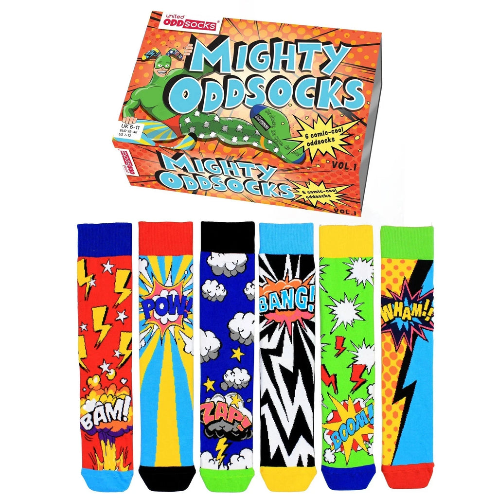 United Oddsocks Mighty Comic Multicolour Super Hero