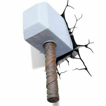 Marvel Avengers Thor 3D Hammer FX LED Wall Night Light Sticker Decoration Mount