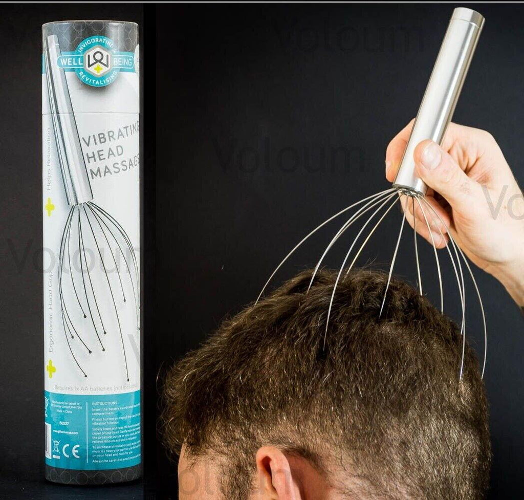 Wellbeing Vibrating Metal Head Scalp Massager Vibrating Prongs Battery Operated - Voloum Store